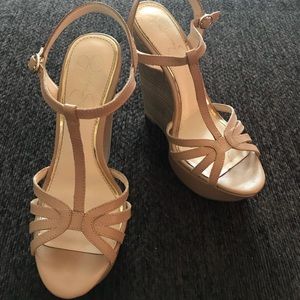 Jessica Simpson Nude Wedges size 8.5